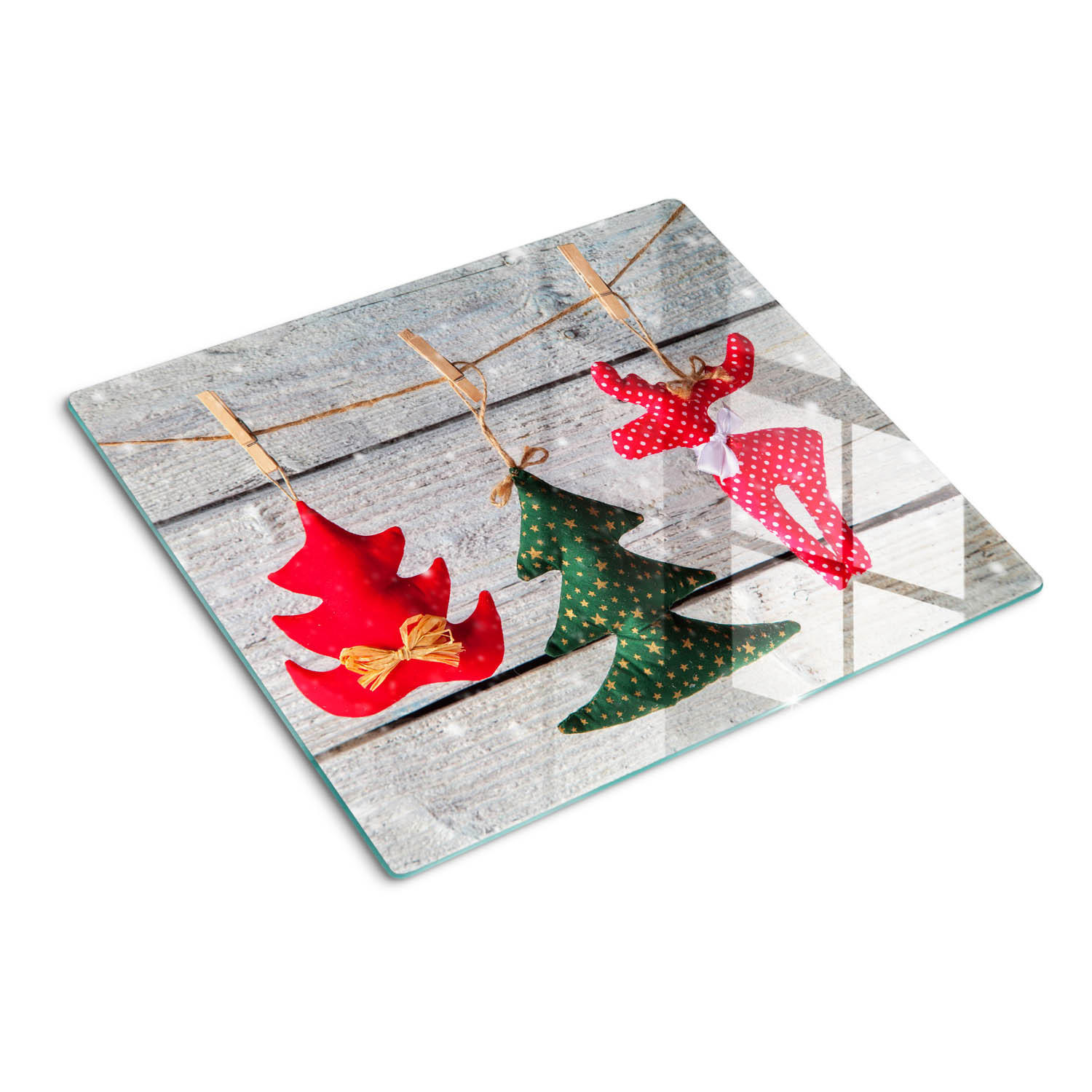 GLASPLATTE 60x52 cm Schnur für Dekorationen - Rot, Glas (60/0.4/52cm) - TULUP