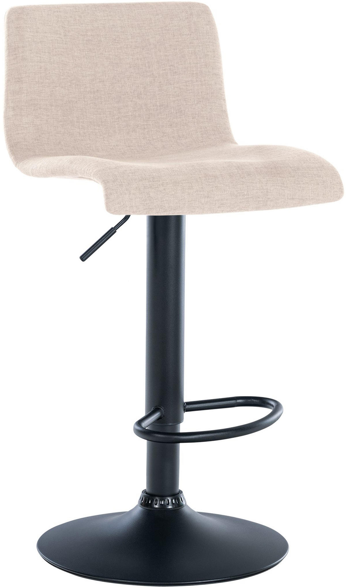BARHOCKER 2er Set Brandon Stoff creme - Schwarz/Naturfarben, Textil/Metall (39/104/36cm) - TPFLiving