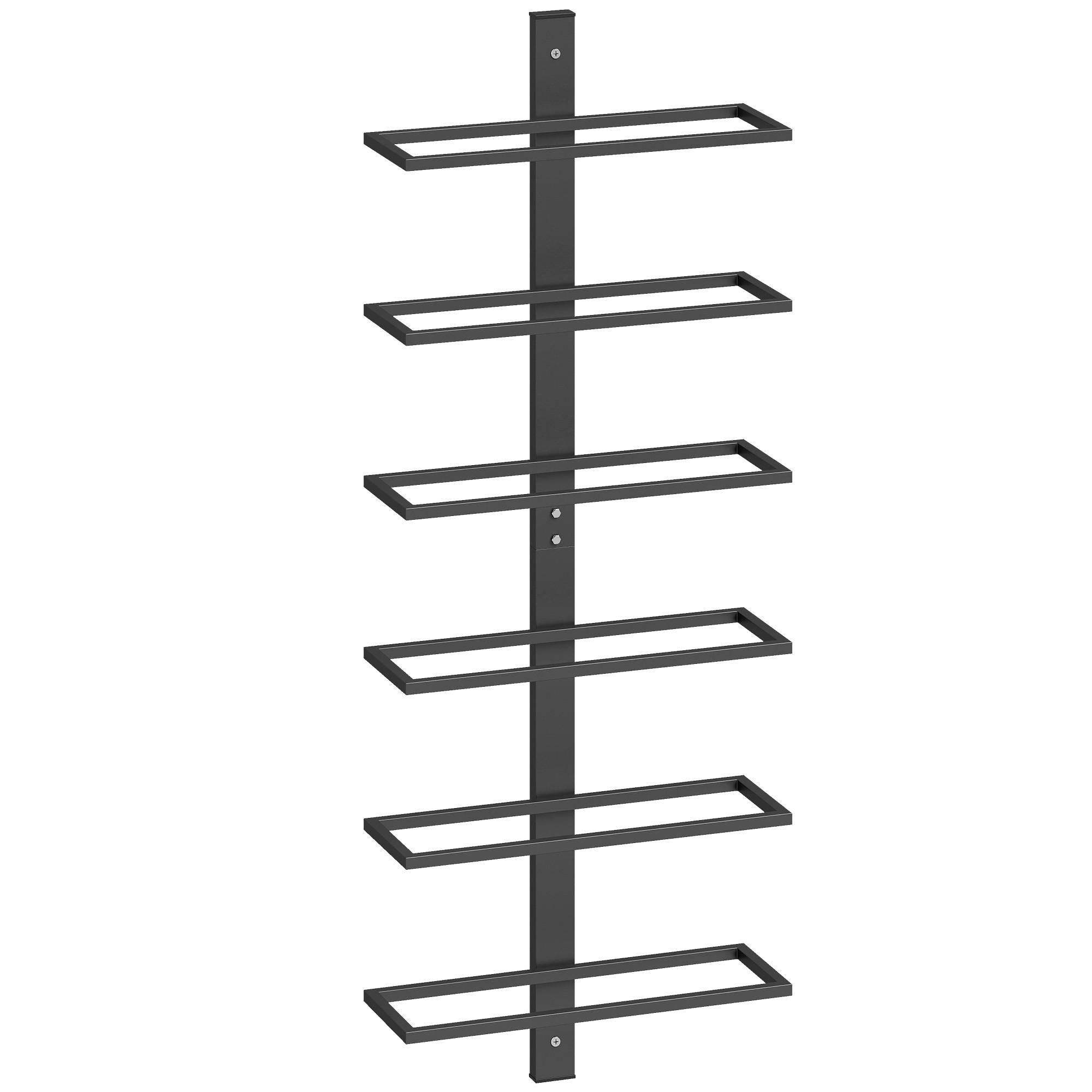 WEINREGAL Stahl Schwarz - Schwarz, Metall (10/71/27cm) - HOMCOM