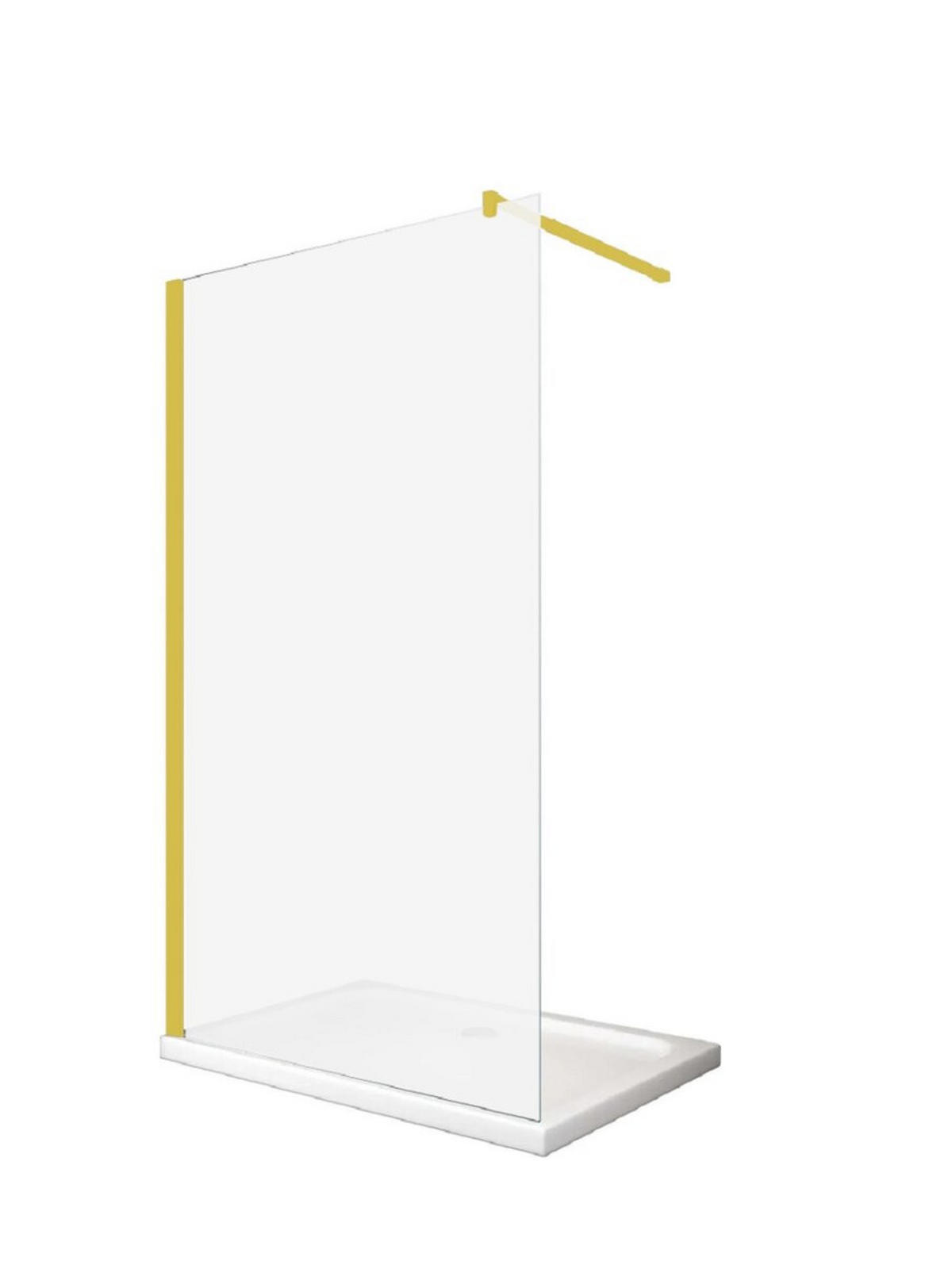 WALK-IN-DUSCHWAND 100 × 200 cm – Satiniertes ESG-Sicherheitsglas – Gold - Goldfarben, Glas (10/100/200cm) -  Glaswerk Westfalen