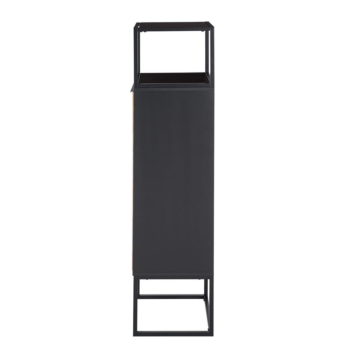 SCHRANK - Eiche / Anthrazit - Echtholzfurnier - Eichefarben/Anthrazit, Holzwerkstoff/Metall (50/165/40cm) - home24