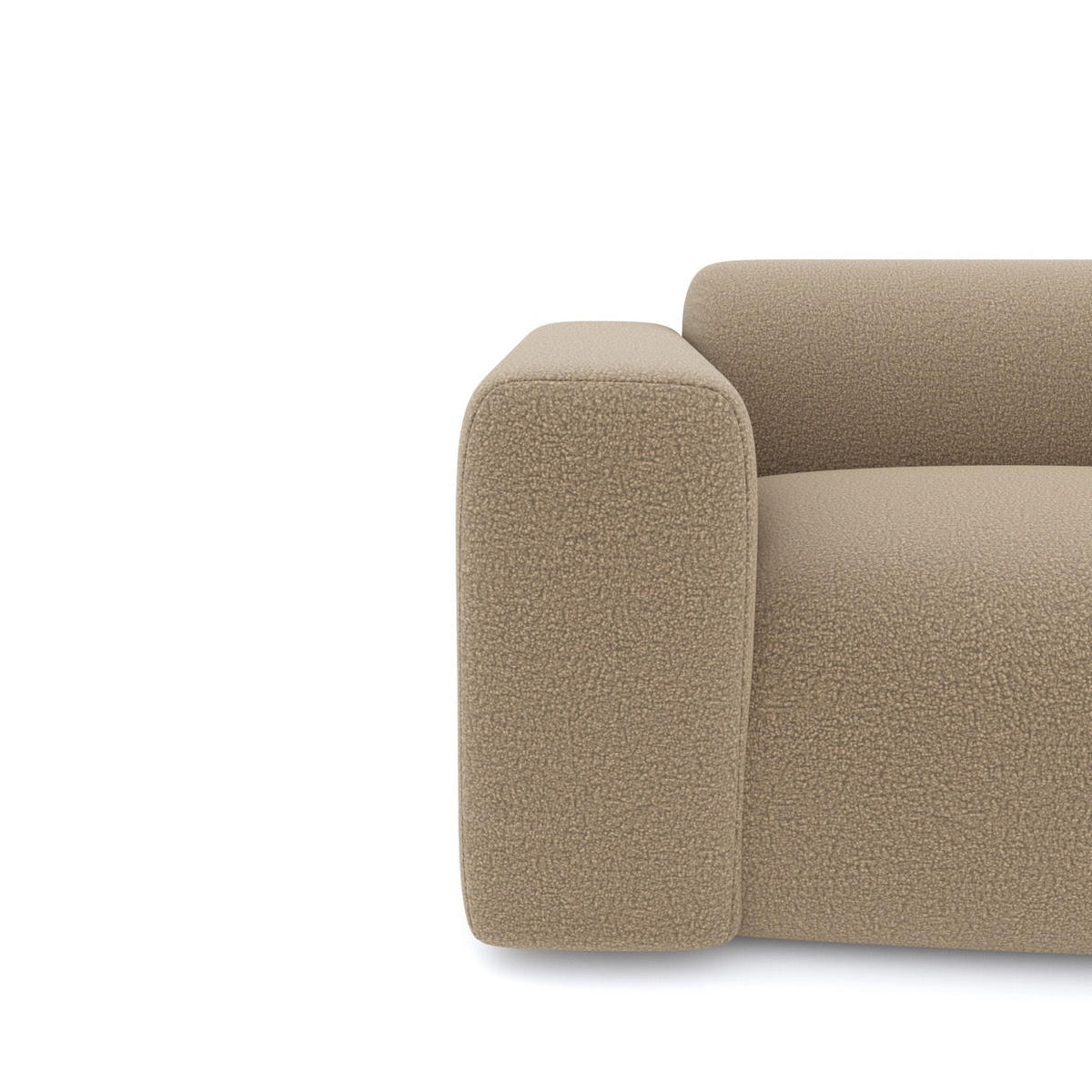 SESSEL Bouclé-Stoff Taupe 130cm - Taupe, Textil (130/67/97cm) - Sia Home