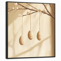 LEINWAND Bilder mit Rahmen - Beige - Osterkuchen - Eier - 90x90 - Beige, Textil (90/90cm) - MuchoWow