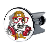 WASCHBECKENSTÖPSEL Cool Dog - Braun, Kunststoff/Metall (4/7/7cm) - Sanilo