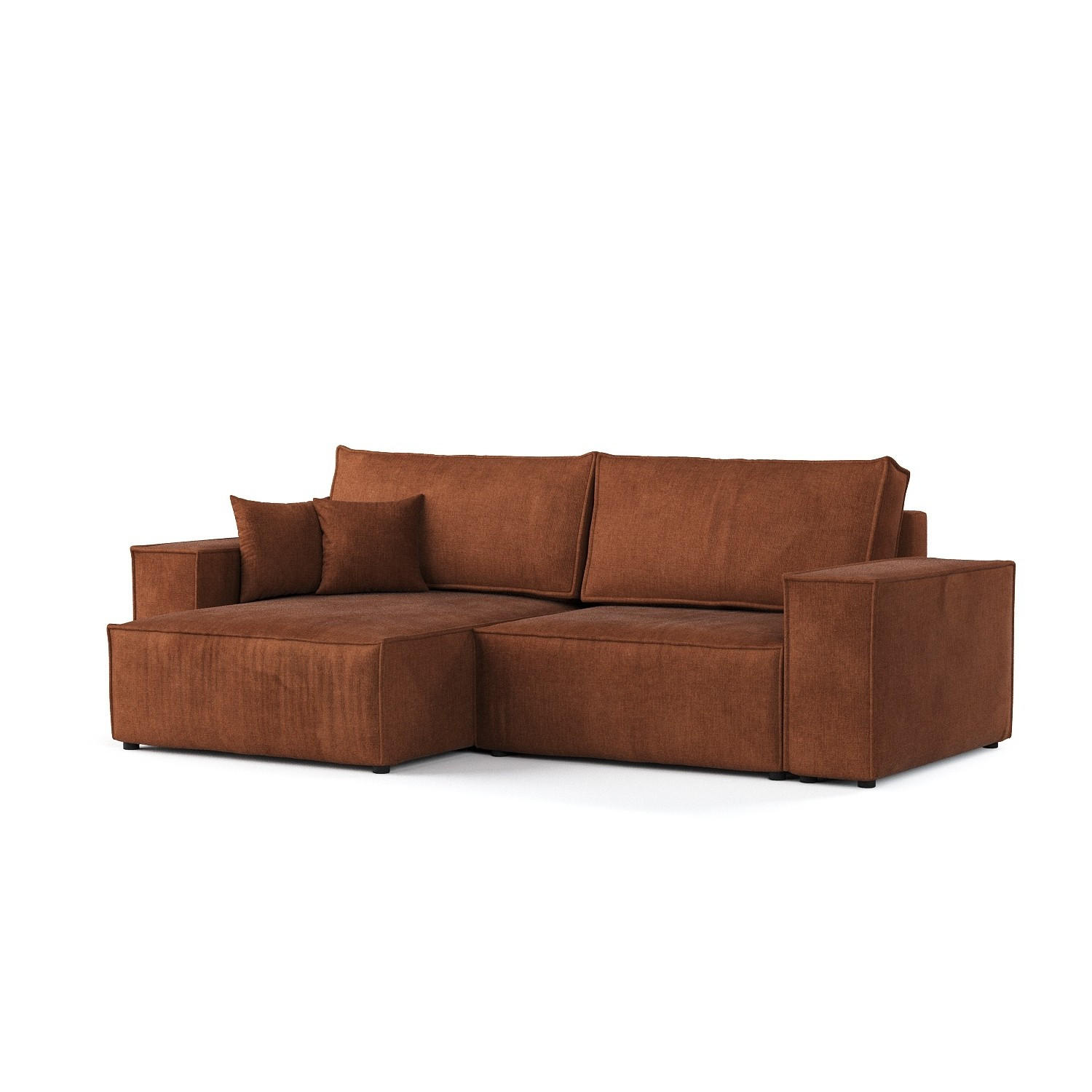 ROHOVÁ SEDAČKA CAVO, textil, Měděná - černá/měděná, dřevo/kompozitní dřevo (255/148cm) - AltaBeds