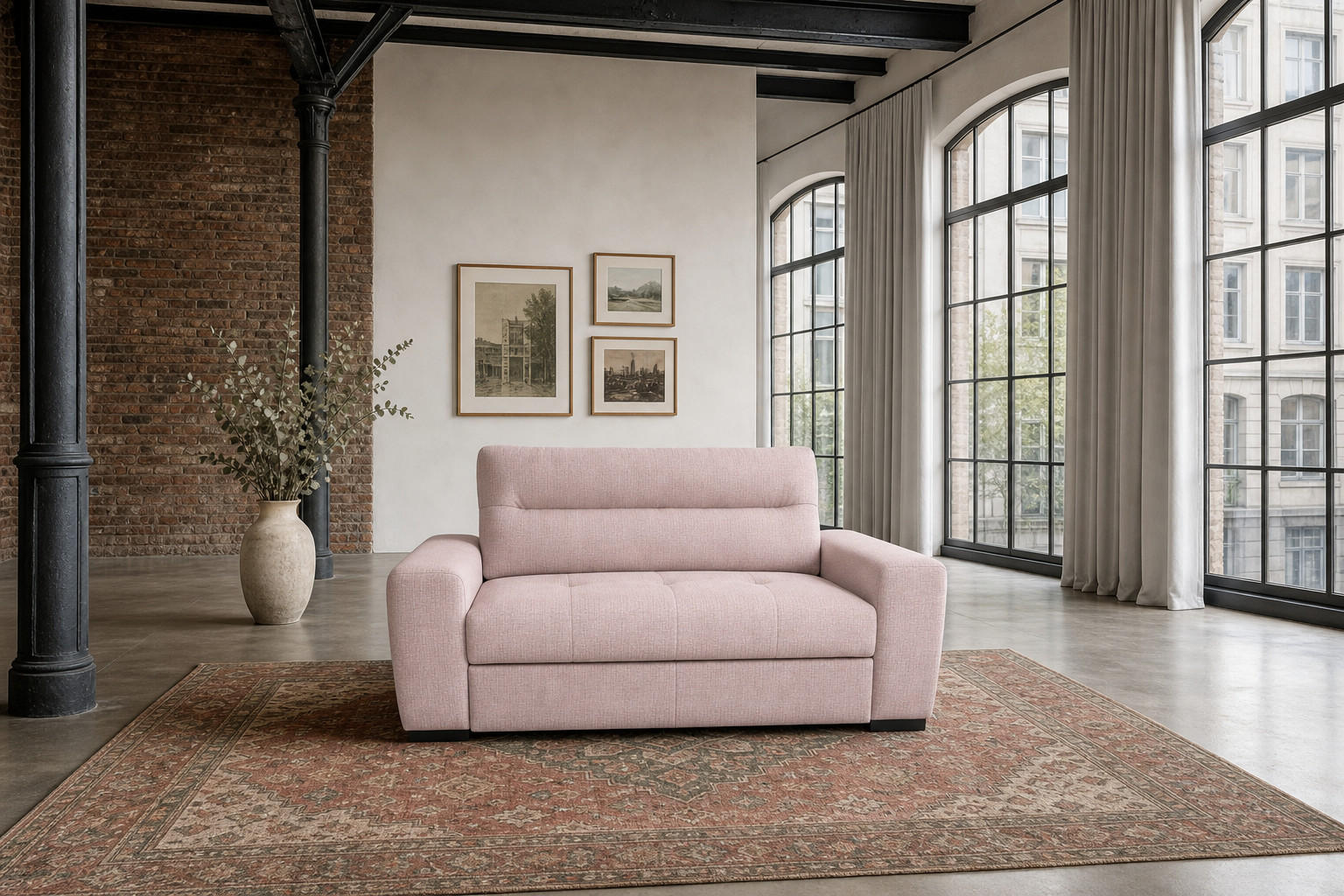 foamnova 2-Sitzer Altrosa 183x93x97 cm