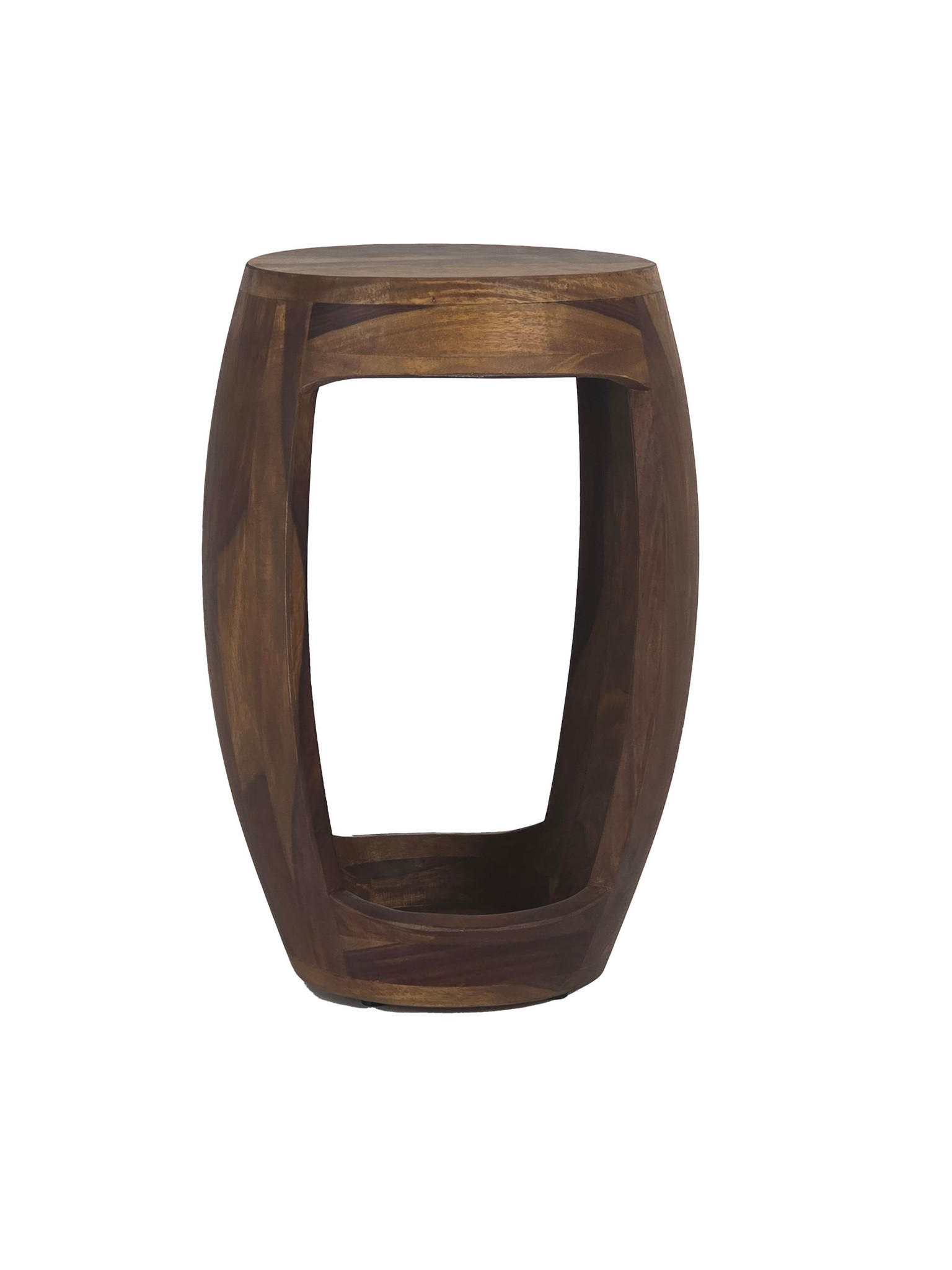 BEISTELLTISCH ANTEQUERA, Dunkles Massivholz, Ø 30 x 45 cm - Braun, Holz (30/30/45cm) - KADIMA DESIGN