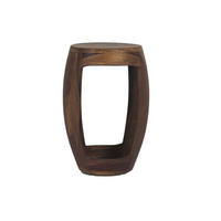 BEISTELLTISCH ANTEQUERA, Dunkles Massivholz, Ø 30 x 45 cm - Braun, Holz (30/30/45cm) - KADIMA DESIGN