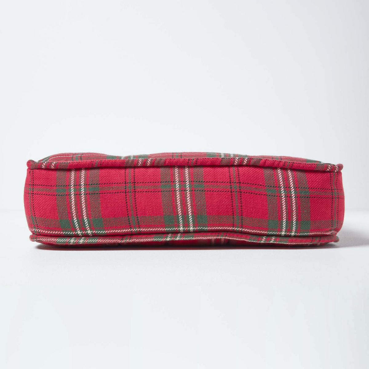 SITZKISSEN rot-grün kariert 40/40/10 cm – Stuhlkissen Baumwolle - Rot, Textil (40/40/10cm) - Homescapes