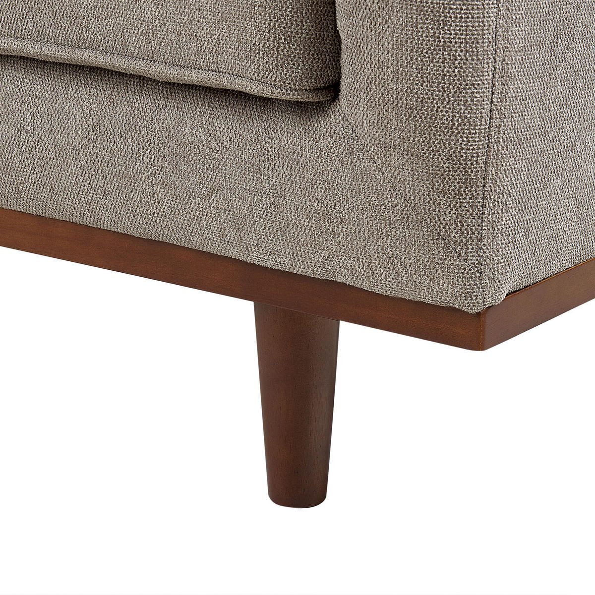 3-SITZER-SOFA hellbraun Skaule - Dunkelbraun/Braun, Textil (205/71/82cm) - Beliani