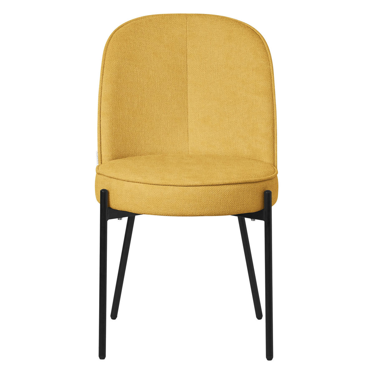 ESSZIMMERSTUHL 6er Set Senf mit Stoffbezug - Gelb/Schwarz, Textil/Metall (50/83/63cm) - ML-DESIGN