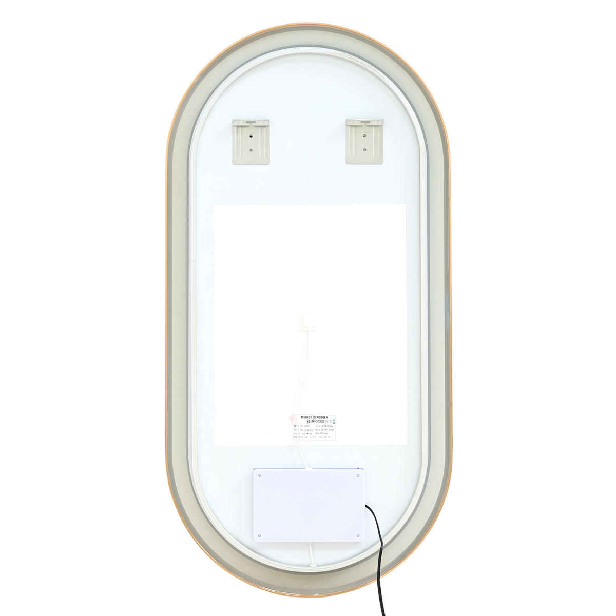 OGLINDĂ DE BAIE CU LED 60/120 cm argintie Chiddes - argintiu/auriu, sticlă (60/120/3cm) - Beliani