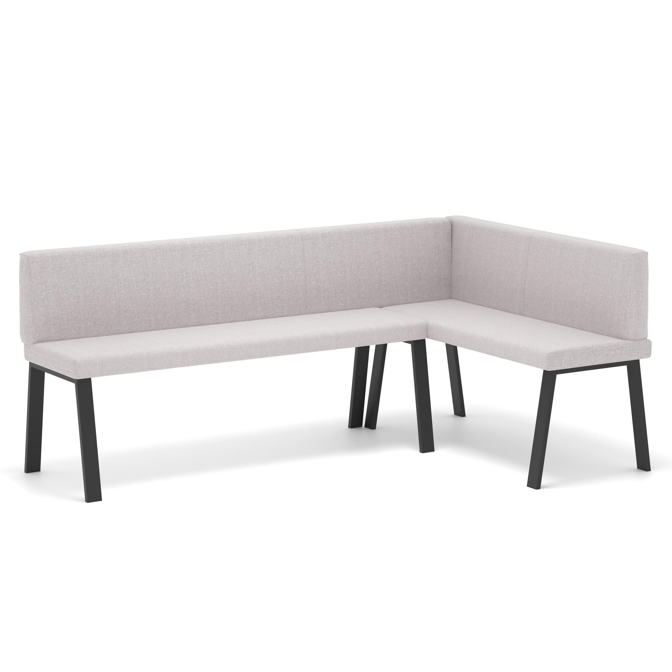ECKBANK rechts MONO Y Webstoff glatt, 142/196 cm Beige - Beige, Textil/Metall (142/196cm) - Idohome