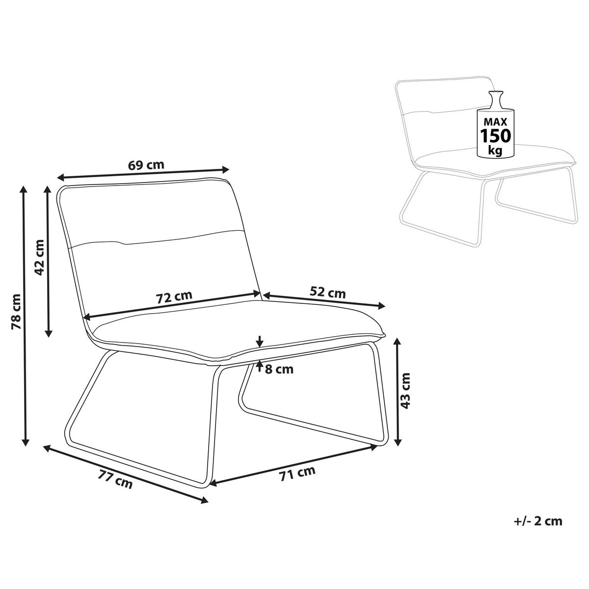 SESSEL Kunstleder Braun Cotulla - Braun, Textil/Metall (72/78/77cm) - Beliani