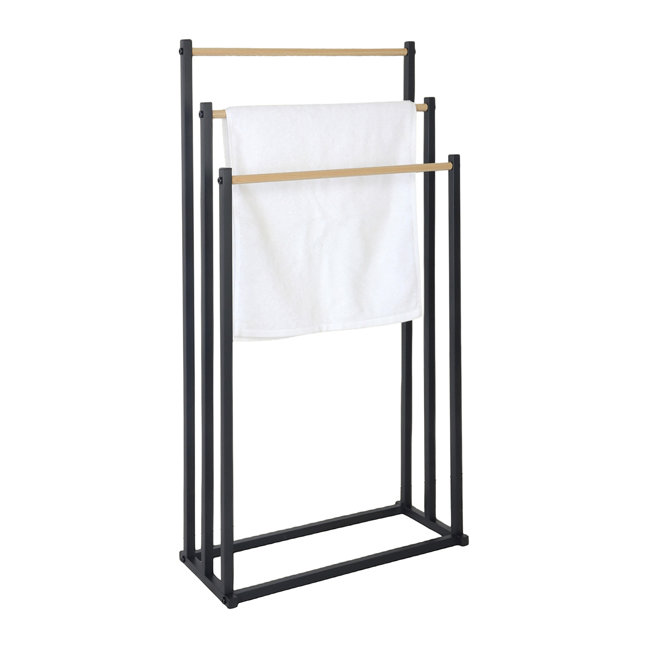 HANDTUCHSTÄNDER - Schwarz, Metall (44/86/21cm) - Relaxdays