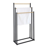 HANDTUCHSTÄNDER - Schwarz, Metall (44/86/21cm) - Relaxdays