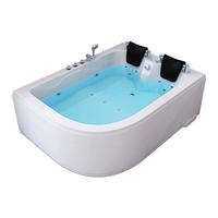 INDOOR Whirlpool für 2 Personen BLUE OCEAN XL - 180 x 120 cm Links - Weiß, Keramik (180/65/120cm) - Home Deluxe
