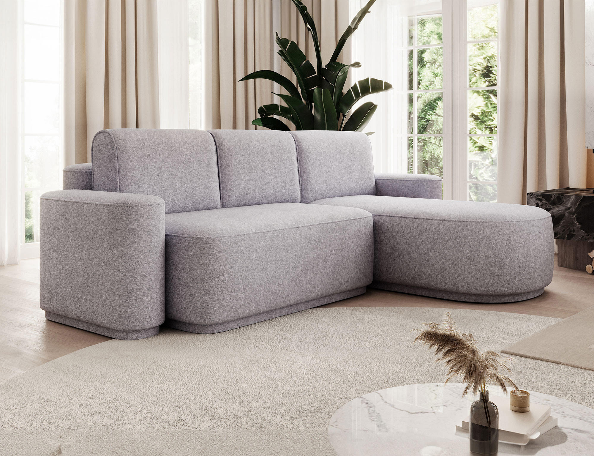 Thumbnail - Möblo Ecksofa, Grau, Holzwerkstoff, 5-Sitzer, L-Form, 285x180 cm, Wohnzimmer, Sofas & Couches, Wohnlandschaften, Ecksofa...