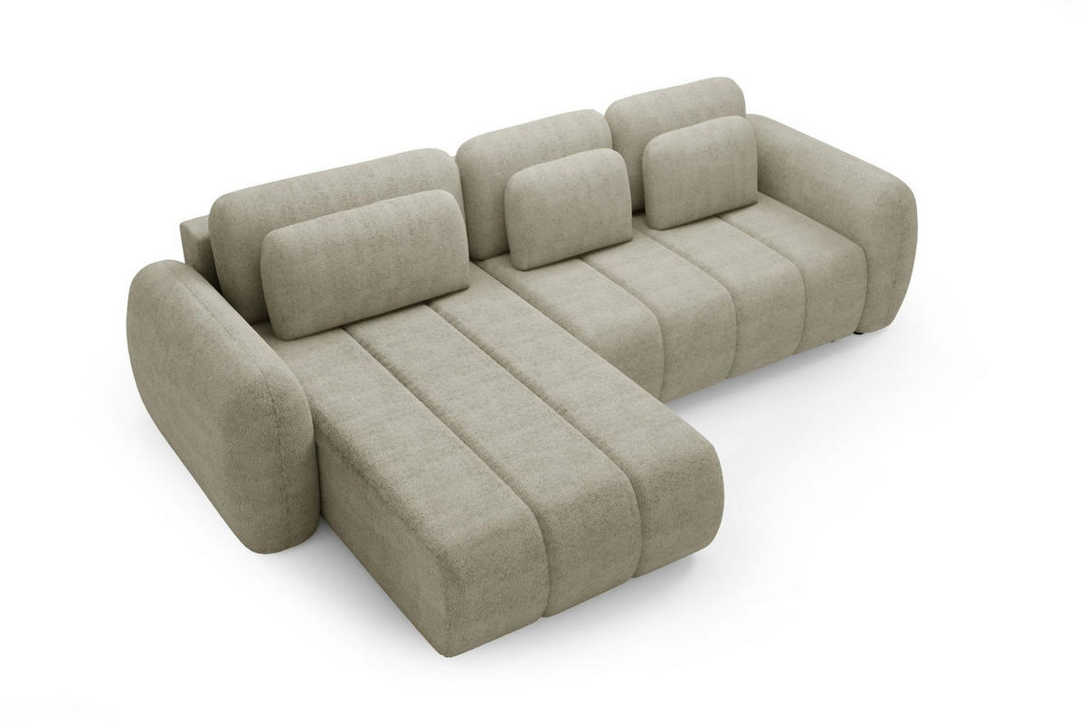 ECKSOFA Caria Mit Schlaffunktion - Creme, Holzwerkstoff/Textil (304/190cm) - Fun Möbel