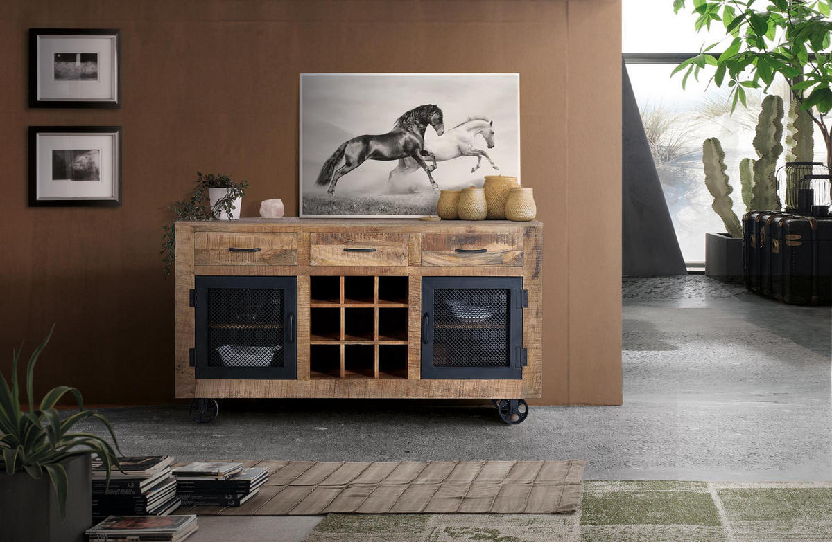 SIDEBOARD aus Mangoholz - Braun, Holz (38/85/150cm) - Giner y Colomer
