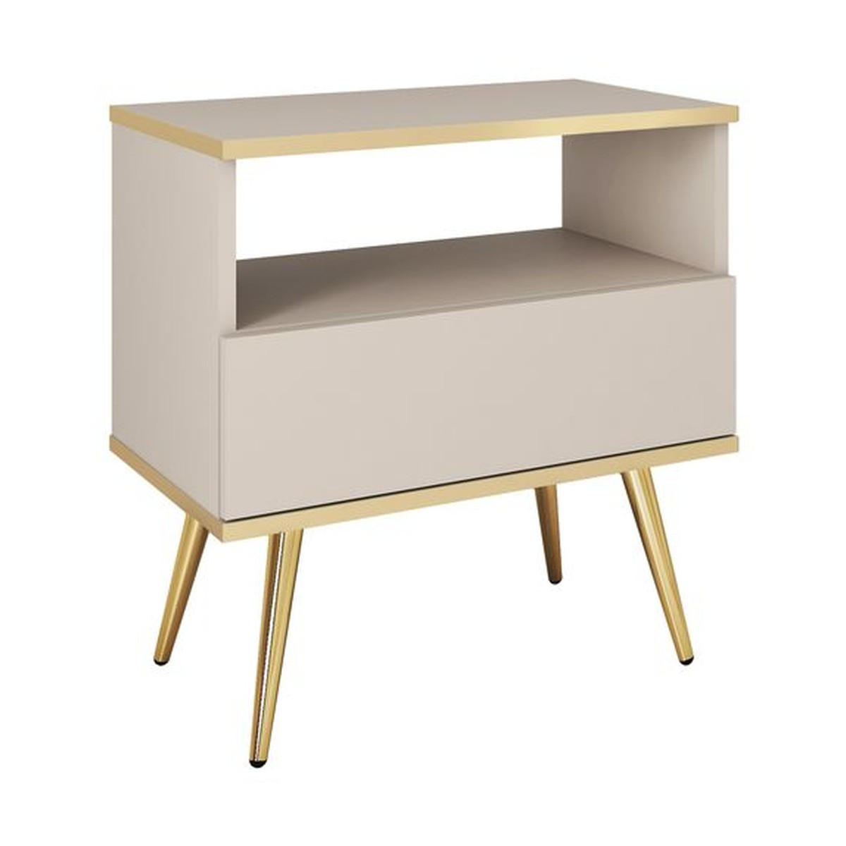 NACHTTISCH – S54 – 54 cm – Oro System – Beige - Beige, Holzwerkstoff (54/59/39cm) - hi-markt