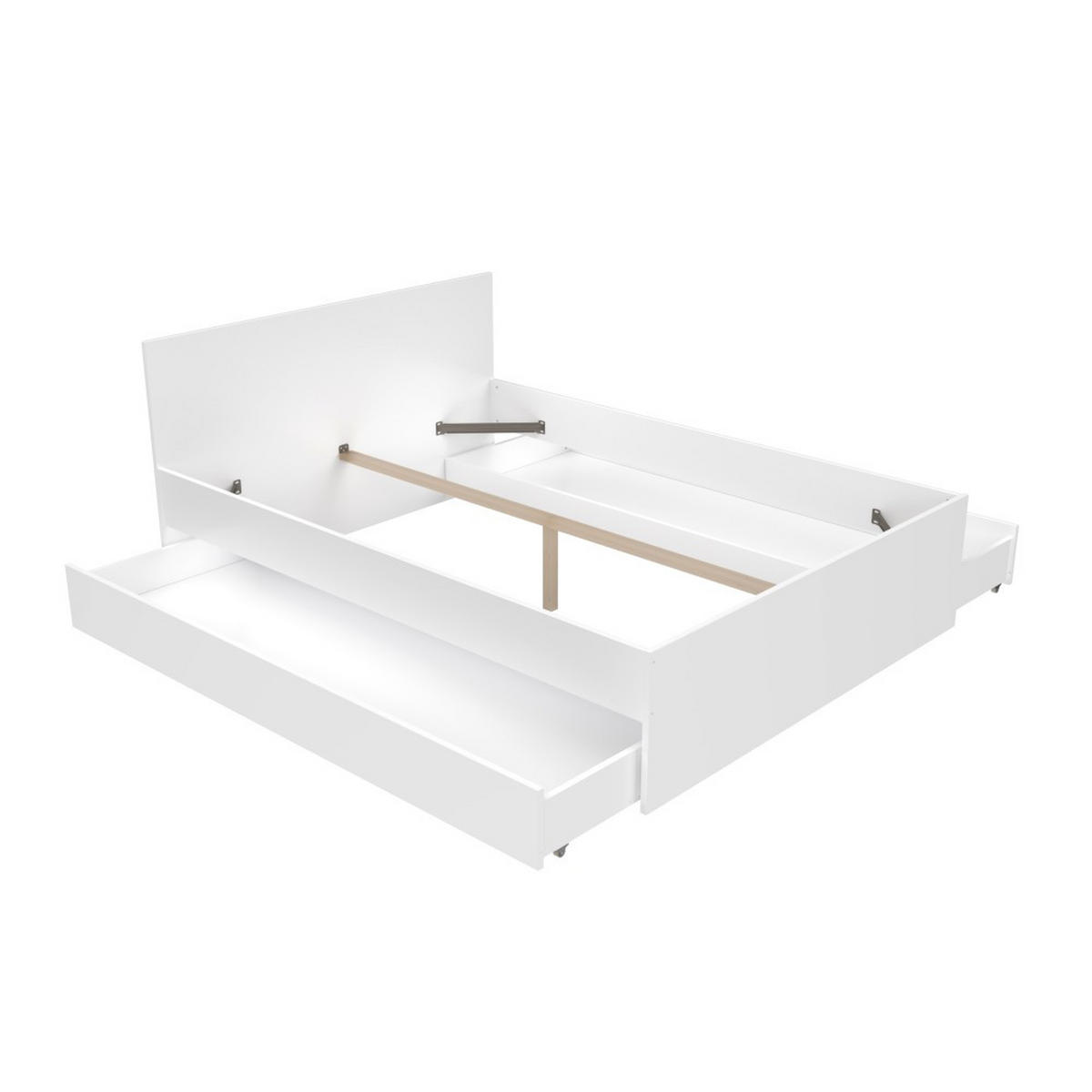 BETT OSLO mit Schubladen / Bett 140x200 - Weiß - Weiß, Holzwerkstoff (140/200cm) - Weber Industries