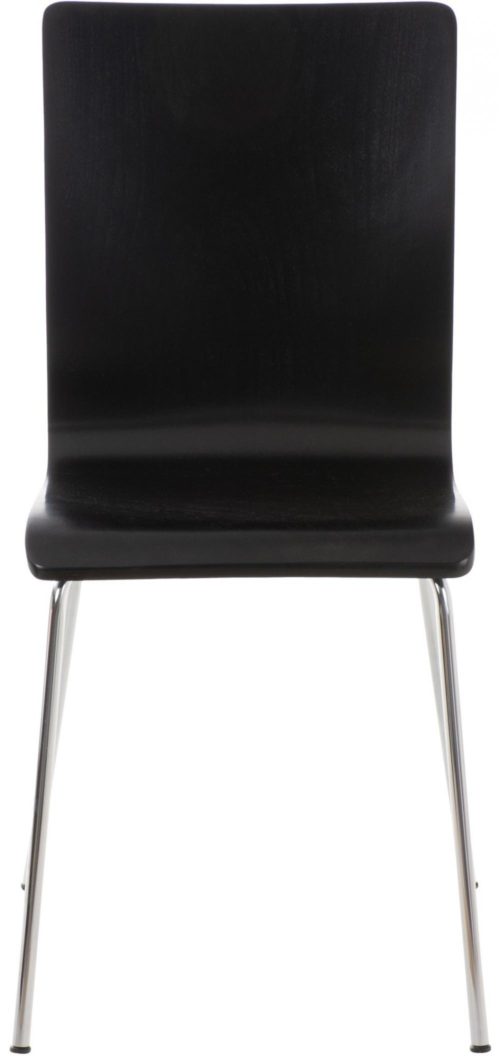 BESUCHERSTUHL 4er Set Holz schwarz - Schwarz, Holz/Metall (43/87/47cm) - CLP