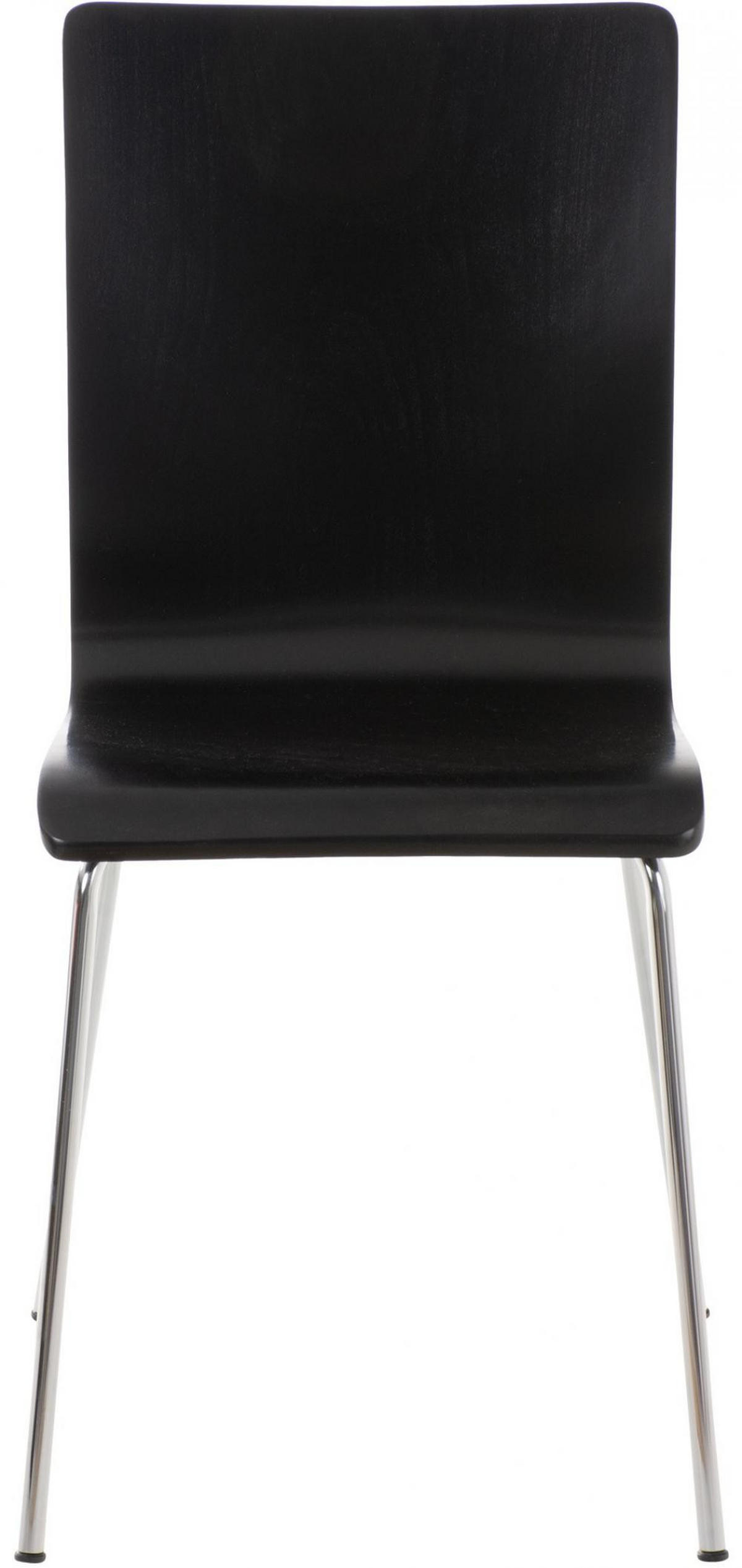 BESUCHERSTUHL Holz schwarz - Chromfarben/Schwarz, Holz/Metall (43/87/47cm) - CLP