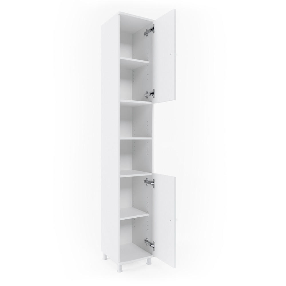 BADSCHRANK Fynn Weiß 30 x 190 cm - Weiß, Holzwerkstoff (30/190/30cm) - Vicco