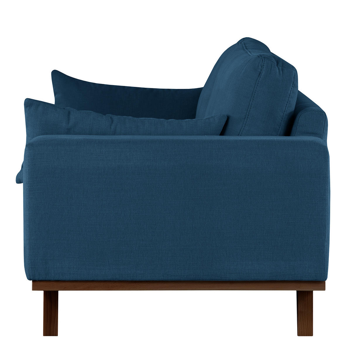 2-SITZER SOFA - Blau/Buchefarben, Buchenholz/Textil (197/81/88cm) - home24