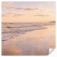 TAPETE - Strand - Brandung - Wolken - 200x200 cm - Hellrosa, Papier (200/200cm) - OnlyWow