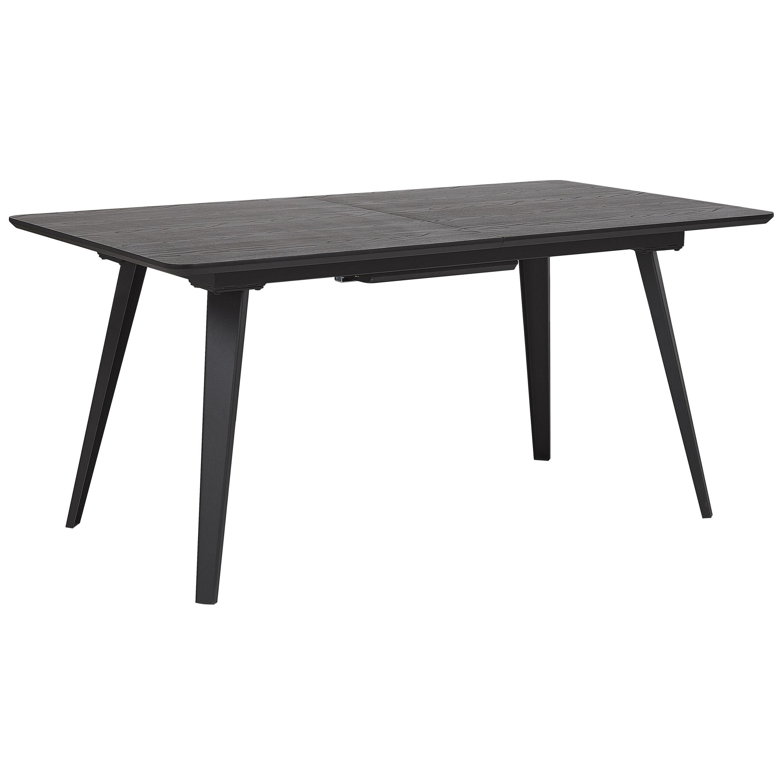 ESSTISCH 160-200/90/75 cm Schwarz Rechteckig Irvington - Schwarz, Holzwerkstoff (200/90/75cm) - Beliani