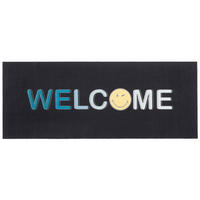 KÜCHENLÄUFER TEPPICH TRENDY SMILEY WELCOME - Schwarz, Textil (60/150cm) - Pergamon