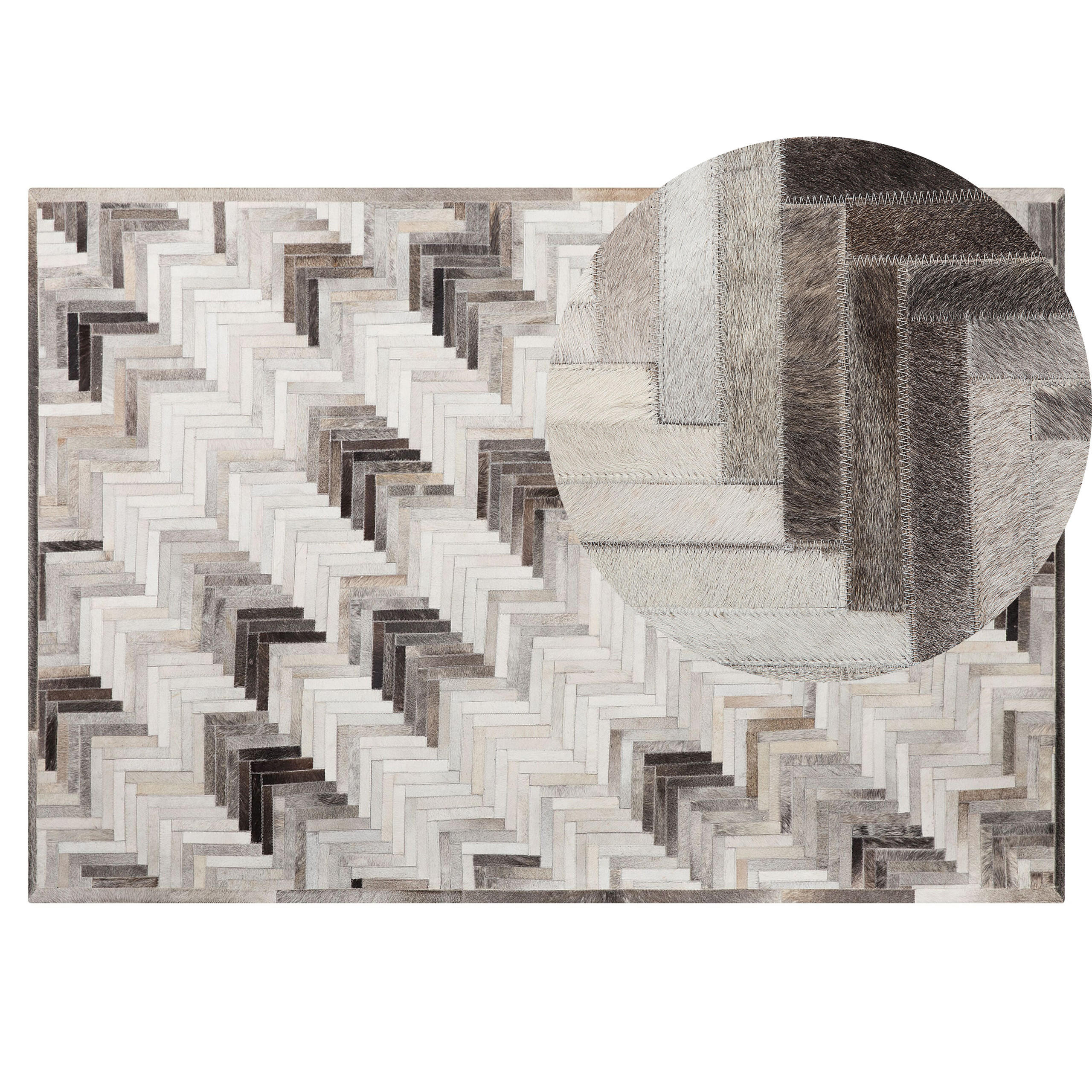 KURZFLOR-TEPPICH Arsuz 200/140 cm - Grau, Fell (140/200cm) - Beliani