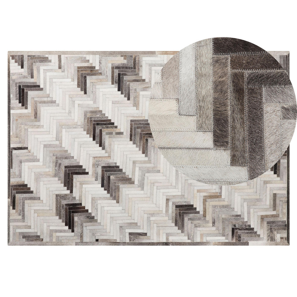 KURZFLOR-TEPPICH Arsuz 200/140 cm - Grau, Fell (140/200cm) - Beliani