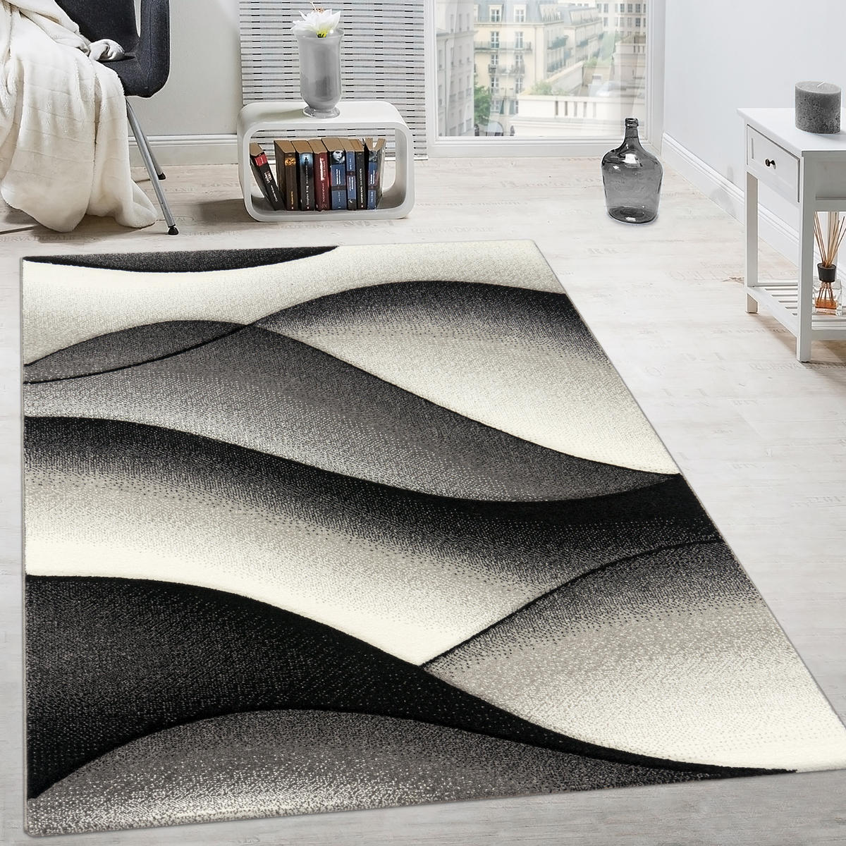 KURZFLORTEPPICH 120/170 cm Diamond 666 - Grau, Textil (120/170cm) - Paco Home