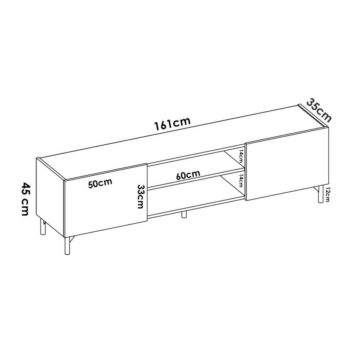 FERNSEHSCHRANK Eiche Knoten, Anthrazit 35/161/45.2 cm - Braun, Holzwerkstoff (161/45.2/35cm) - DMORA