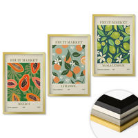 WANDBILDER 3er Set - 40x60 cm Goldrahmen - Vintage-Poster mit Früchten - Goldfarben, Kunststoff (40/60cm) - ArtPrintCave
