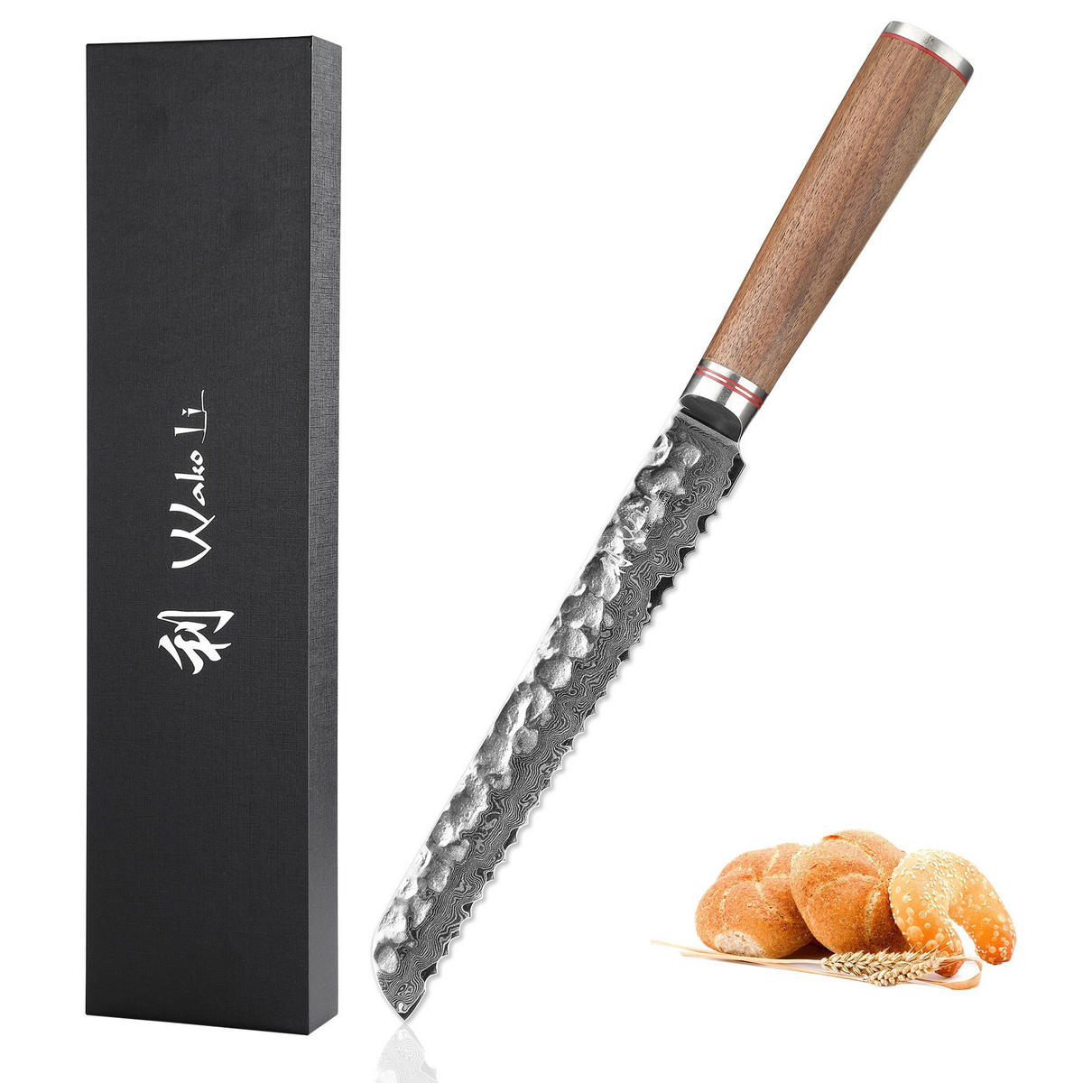 BROTMESSER 20 cm - Nussbaumfarben, Holz/Metall (34cm) - Wakoli