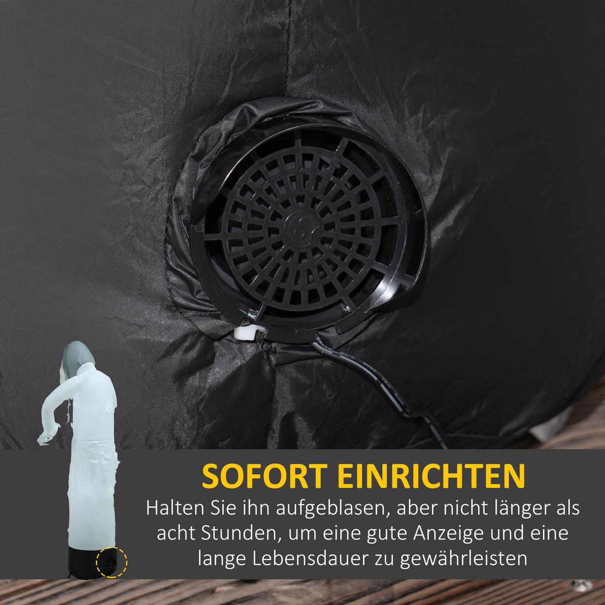 AUFBLASBARE Halloween Ghost - Weiß, Kunststoff (47/180/77cm) - Outsunny