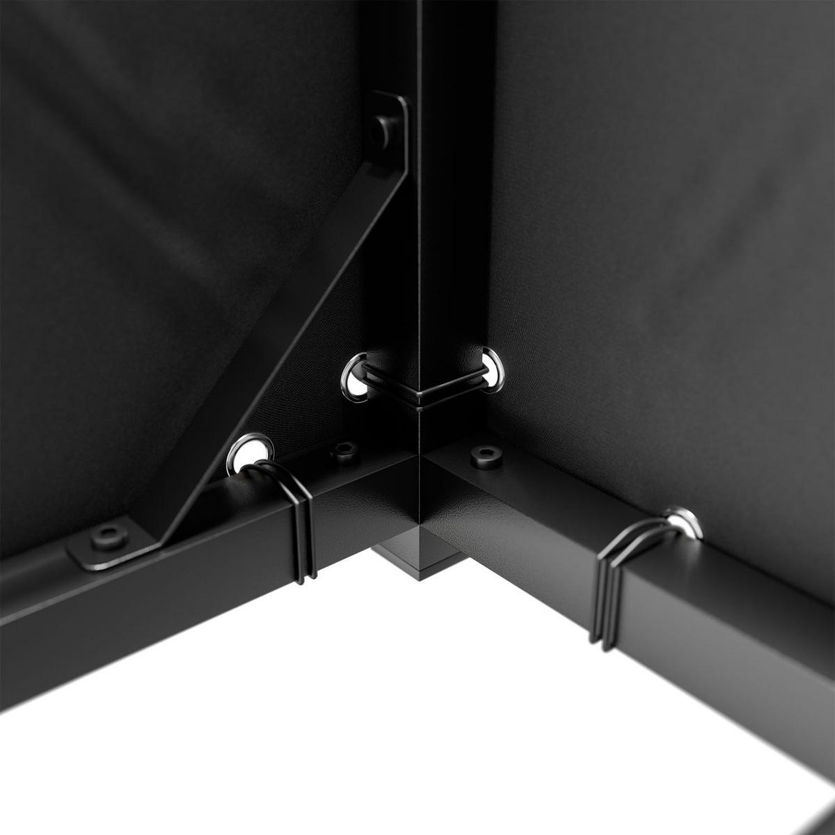 KAMINHOLZREGAL mit Dach - Schwarz, Metall (70/185/185cm) - Juskys