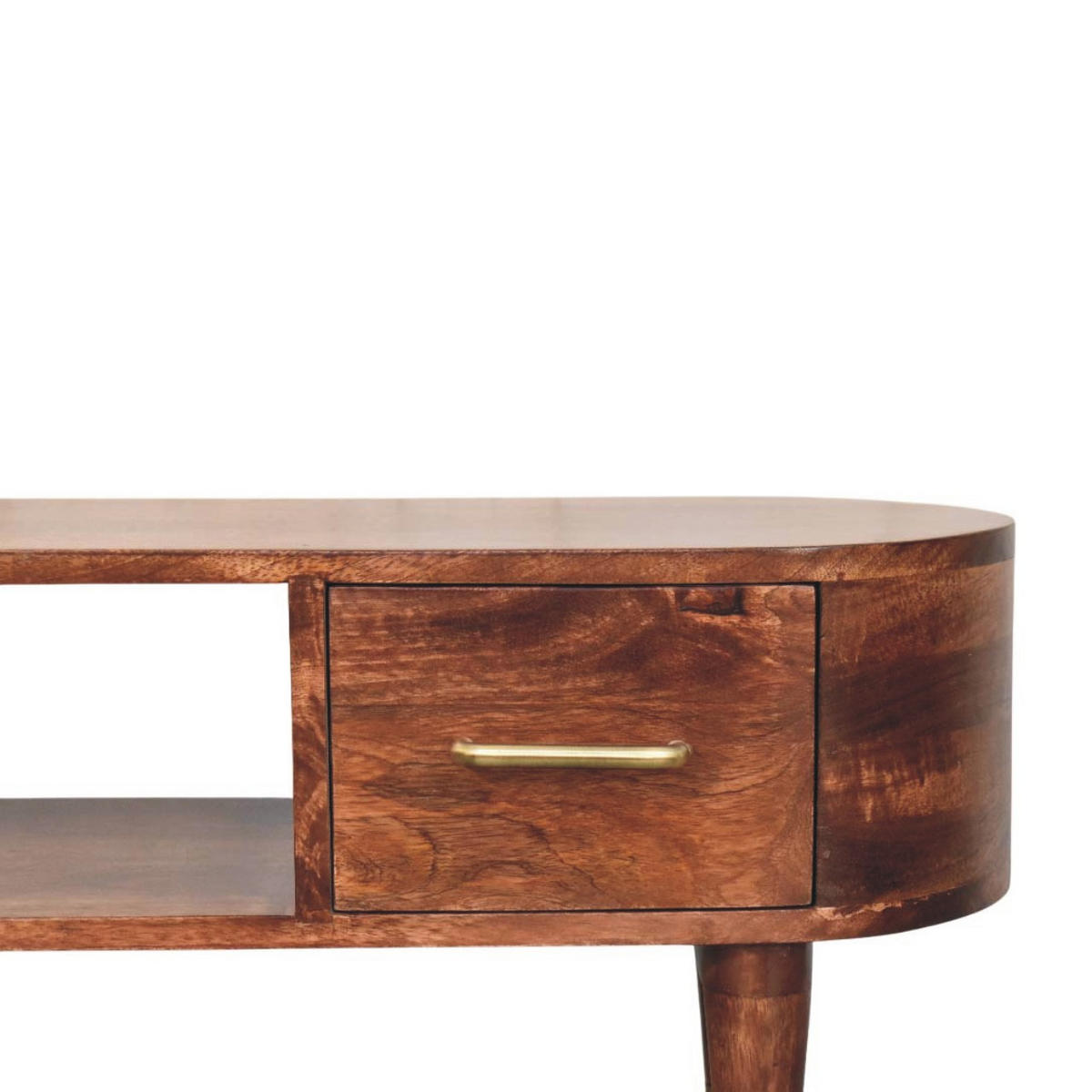 MEDIÁLNA konzola s povrchovou úpravou Wine-Wood-Oak, 2 zásuvky, 1 otvorená polica, tmavohnedá - tmavohnedá, drevo (100/40/30cm) - Artisan Furniture