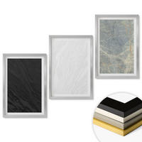 WANDBILDER 3er Set - 40x60 cm Silberner Rahmen - Die Farben eleganter Steinstrukturen - Silberfarben, Kunststoff (40/60cm) - ArtPrintCave