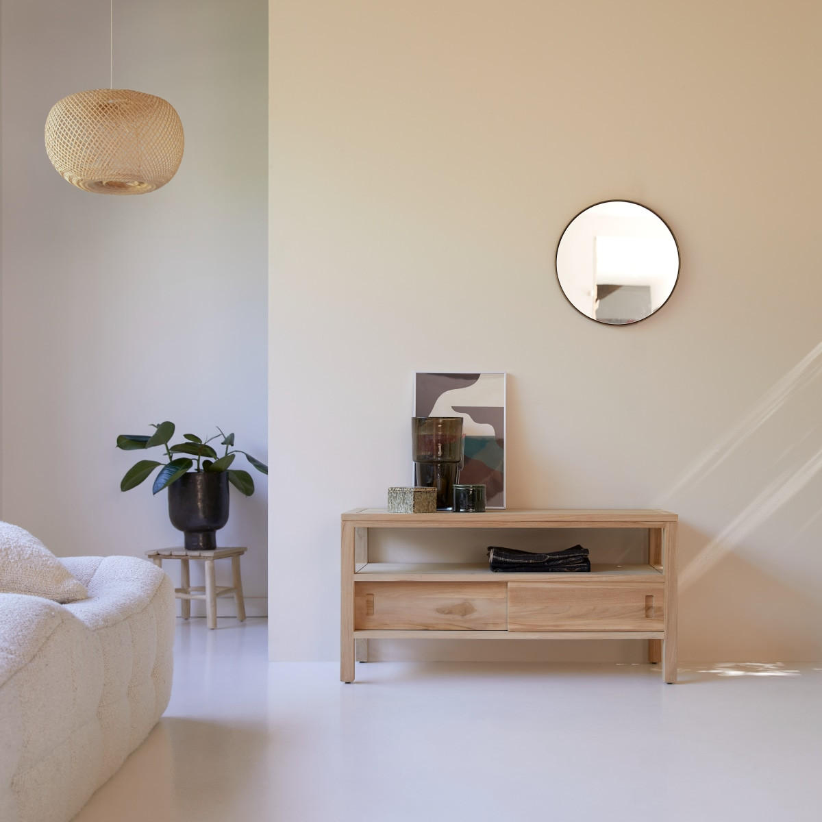 TV-SCHRANK Anton Natur aus Teak - Naturfarben, Holz (100/50/40cm) - Tikamoon