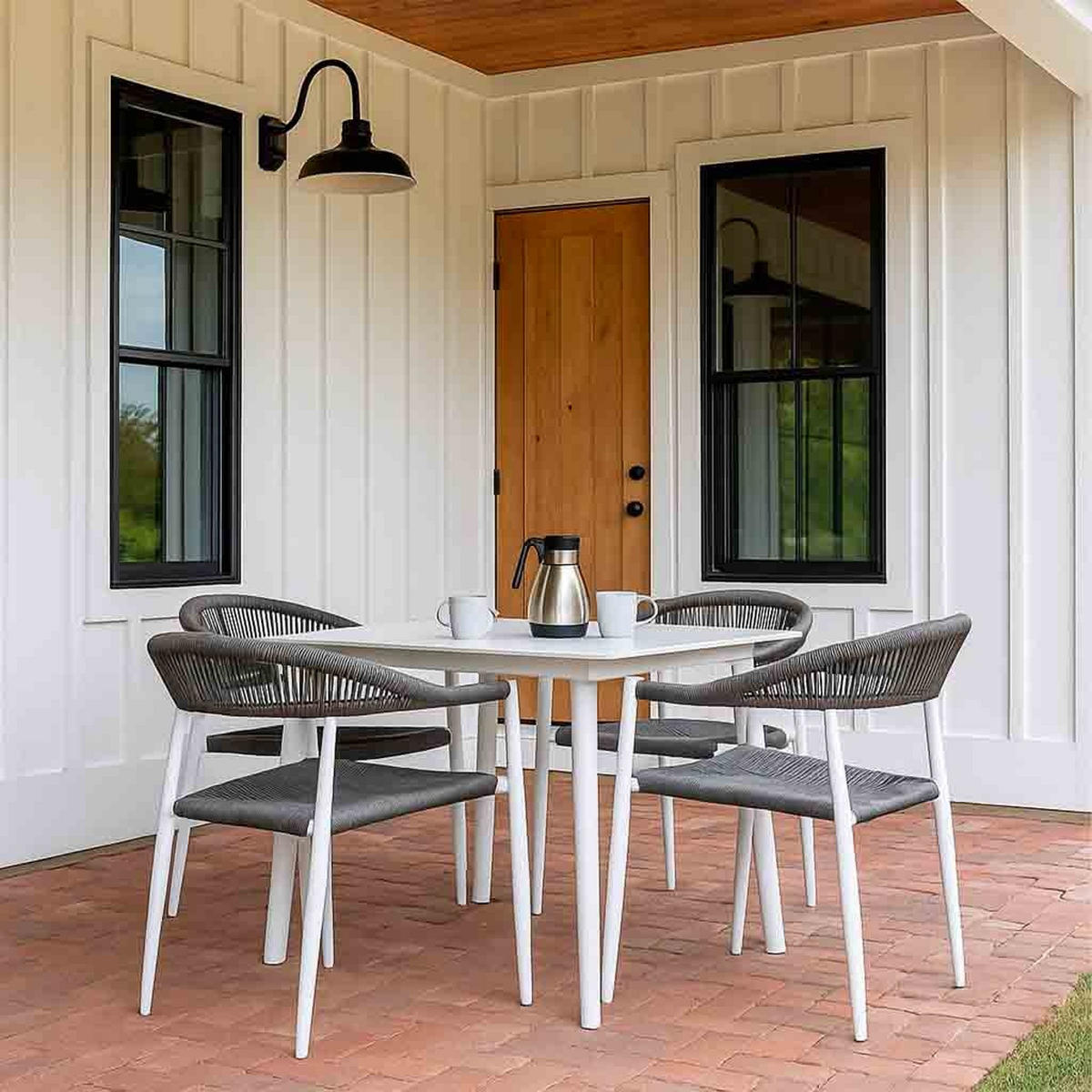 GARTEN-ESSGRUPPE, 5er-Set, Schwarz und Weiß - Multicolor, Metall - Wanderlust