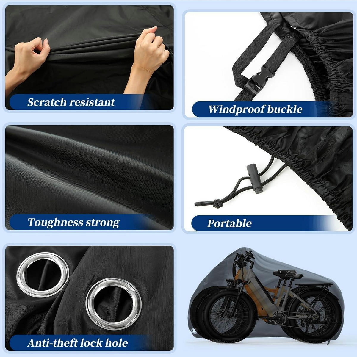 FAHRRADABDECKUNG Schwergewicht 210D Oxford Wasserdicht 208 x 112 x 110 cm - Schwarz, Textil (112/208/110cm)