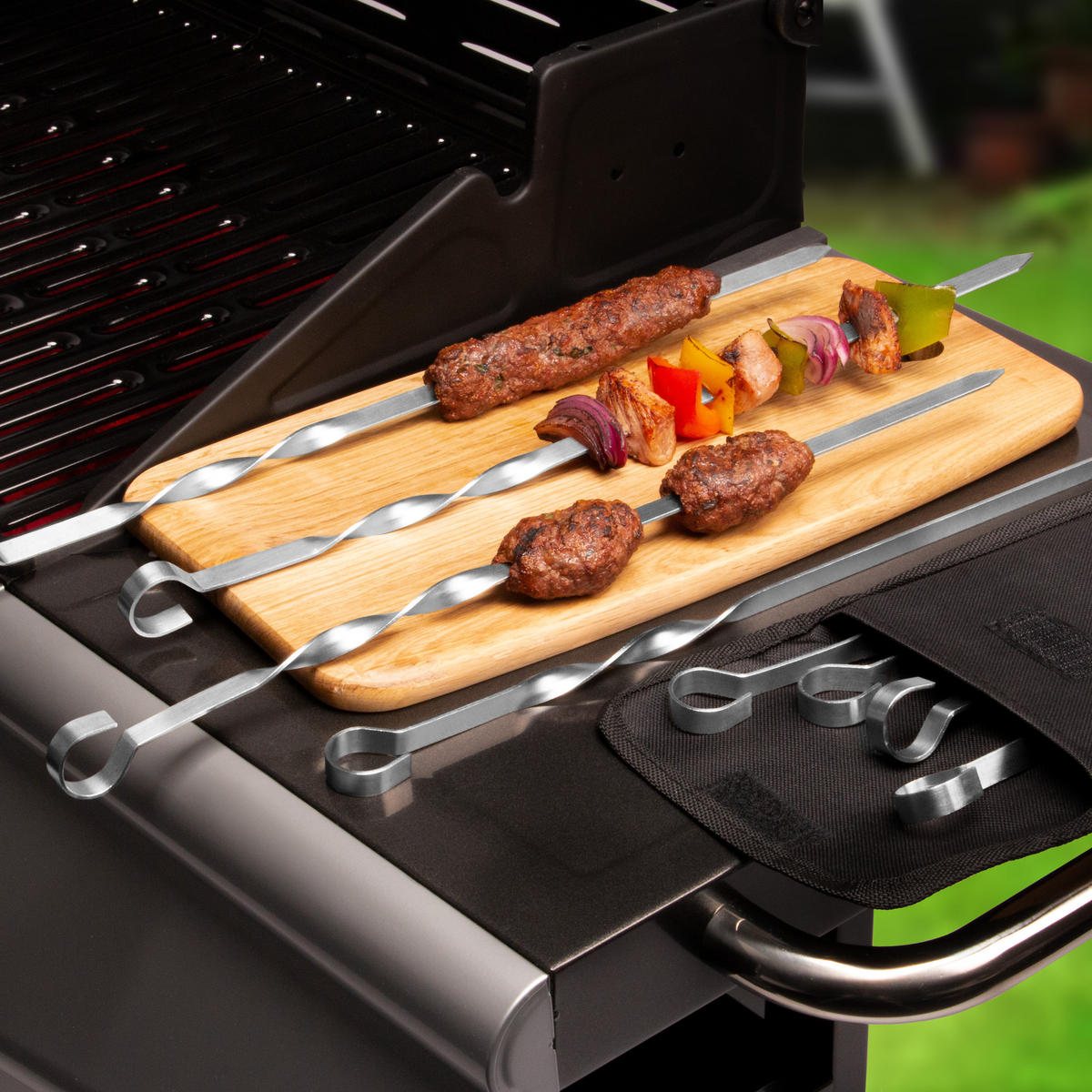 GRILLSPIESSE 10er-Set, silber, Edelstahl - Edelstahlfarben, Metall (1cm) - bremermann