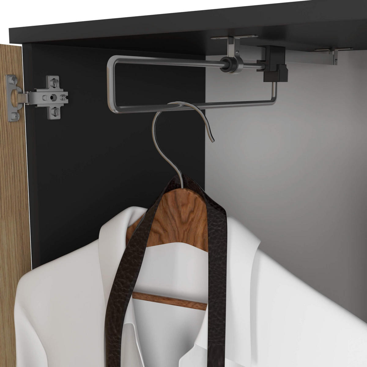ŠATNÍK Černý Artisan 95/183/35 - černá/dub artisan, kompozitní dřevo (95/183/35cm) - RAUMHIRSCH FURNITURE