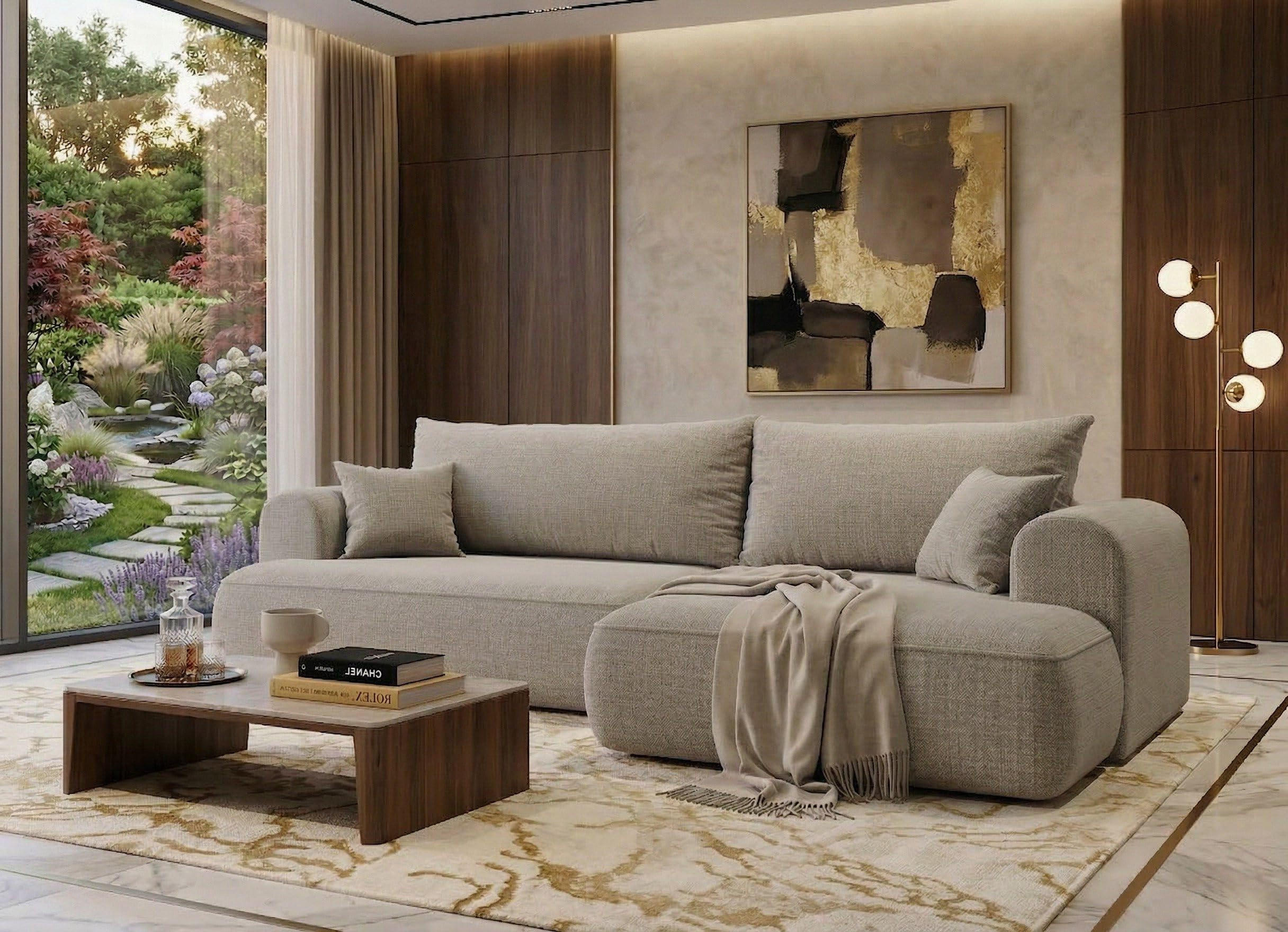 BIG-SOFA Vitton Beige Rechts - Beige, Textil (260/85/200cm) - B&B Home