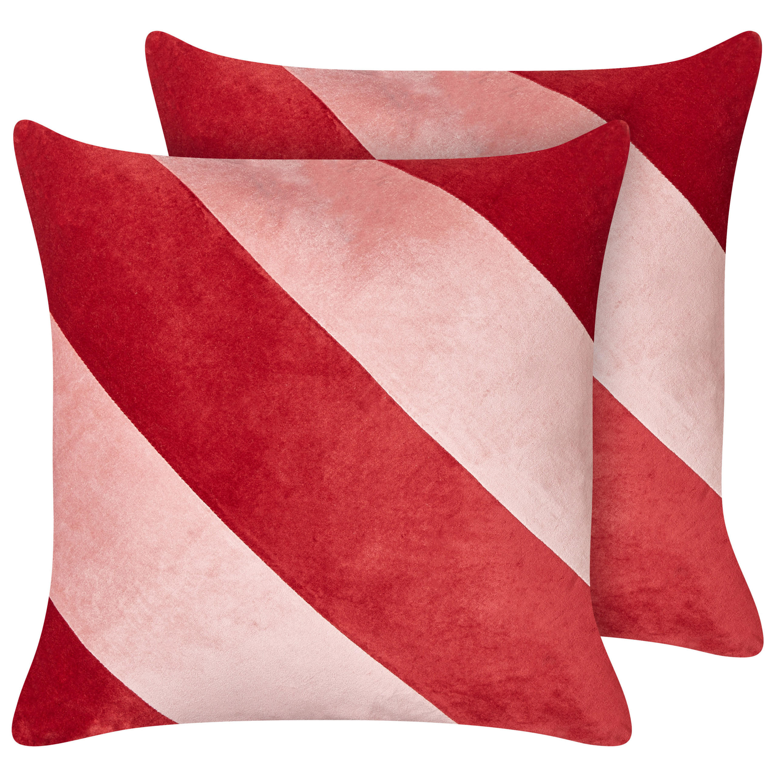 DEKOKISSEN 2er-Set Rot 45/45 cm Boronia - Pink/Rot, Textil (45/45cm) - Beliani